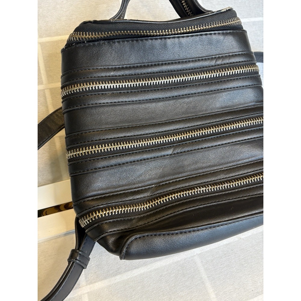 Current Mood Black Grunge Whimsigoth‎ Zippers Black Mini Backpack Edgy Steampunk